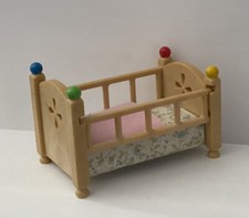 sylvanian families Spare Vintage Brown￼ Baby￼ Cot   VGC