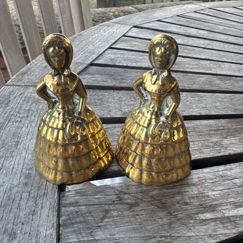 Vintage brass lady bells - brass,
