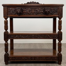 Antique 19th Century Breathtaking Carved Oak Buffet / Sideboard ( REF AF-4745 )