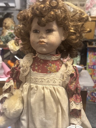 Jeanette porcelain doll - porcelain,