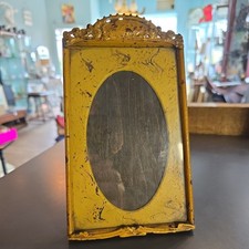 Vintage ARCO Metal Photo Picture Frame,  Wooden Backed. Oval Aperture + Glass