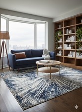 Blue Contemporary Rug & Carpet