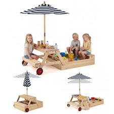3-in-1 Wooden Sandbox