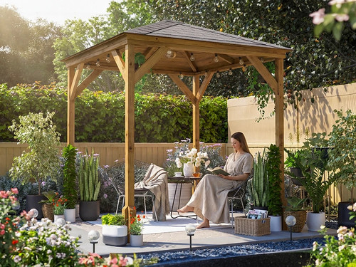 Wooden garden gazebo x - wooden,