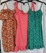 Select Women's Floral Green, Pink, Brown Short Summer Dress Size 12, 10