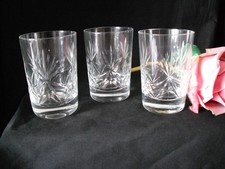 3 x  Cut Glass Whisky Tumblers