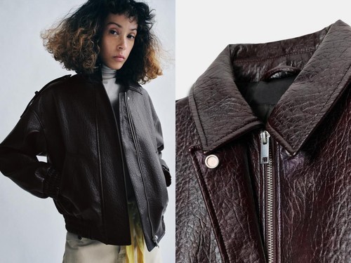 Zara faux leather bomber - zara,