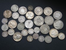 Joblot Bulk Lot Of World Silver Coins 128g British USA Canada Iraq Egypt & More