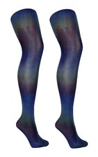 Pamela Mann 70 Denier Space Dye Tights Purple / Blue / Green One Size