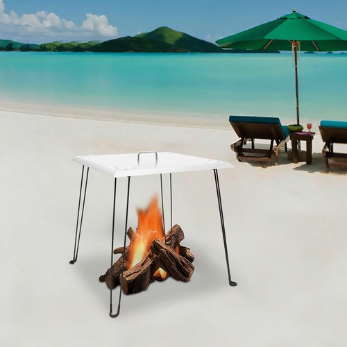 Square fire pit heat - pit,