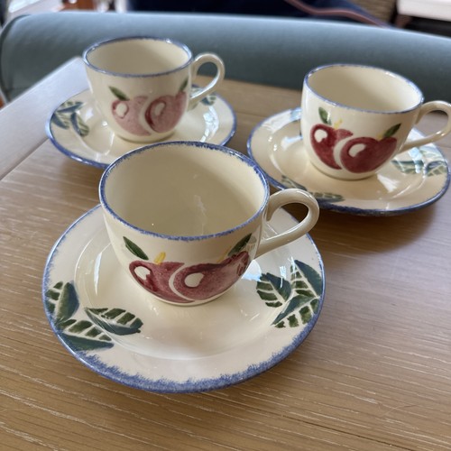 Poole pottery fruits tea cups - poole,