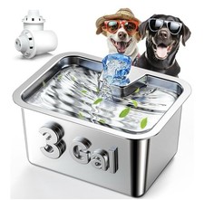 Stainless Steel Dog Water Fountain for Large Dogs, PETNF 3 Gallon