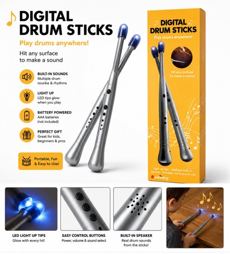 Electronic drum sticks - sticks, with