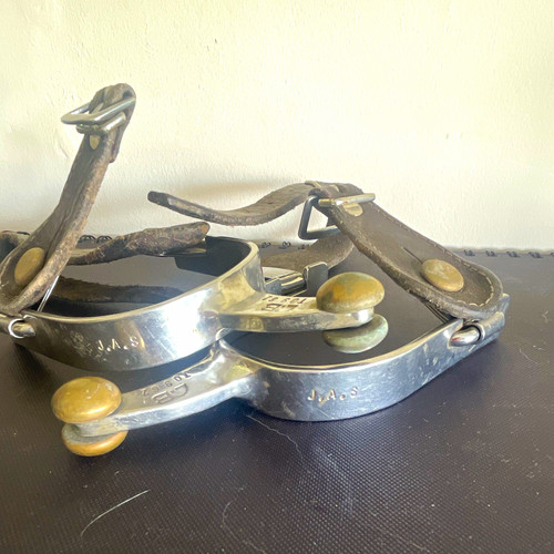 Western metal riding spurs - western,
