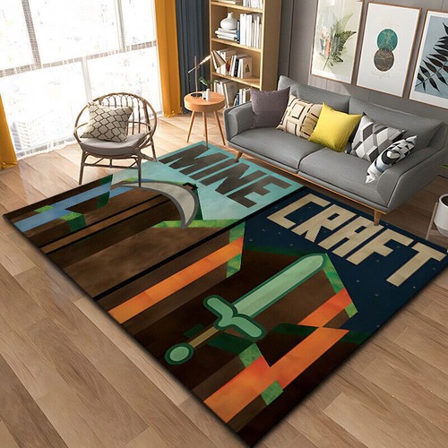 Kids mine craft rug bedroom - mine-craft,