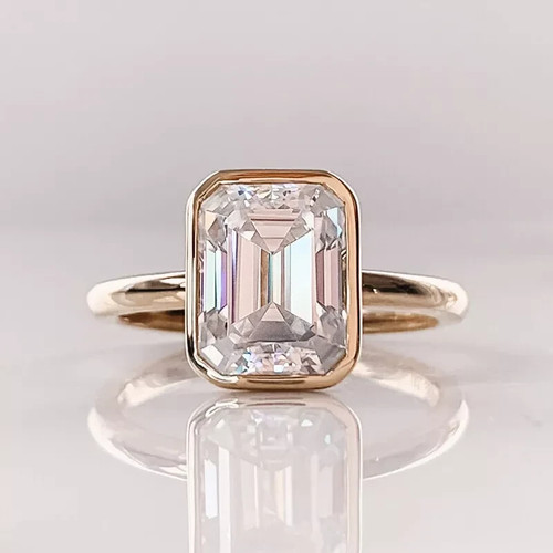 Emerald cut moissanite - emerald,