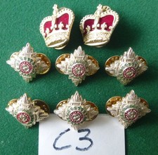 British Army Officer's Rank Badges - Anodised Aluminium Pips and Crowns - Set C3