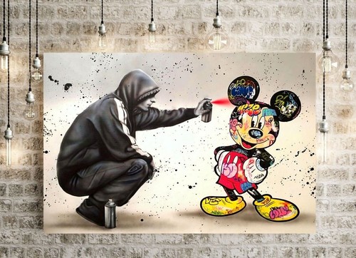 Banksy style mickey spray - banksy,