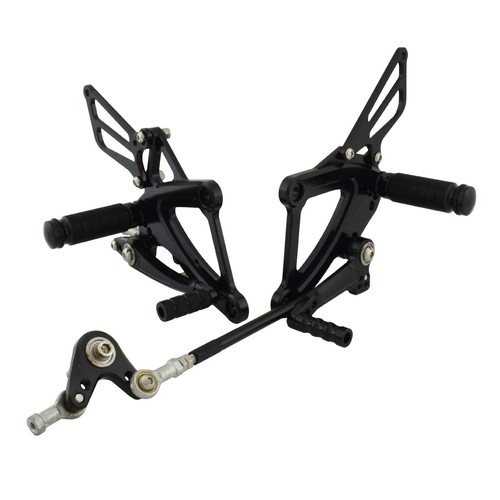 Black adjustable rearset - black,