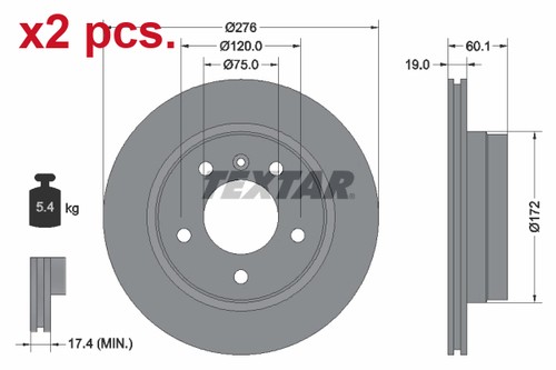 Pcs rear brake - pcs, rotors