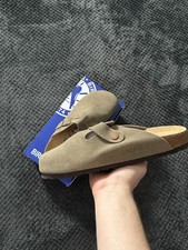 Birkenstock Boston Clogs Taupe Suede Sandals UK7, New In Box, SAME DAY DISPATCH!