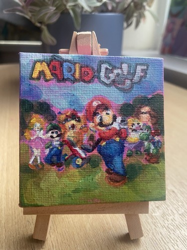 7x7cm handmade mario - mario, golf