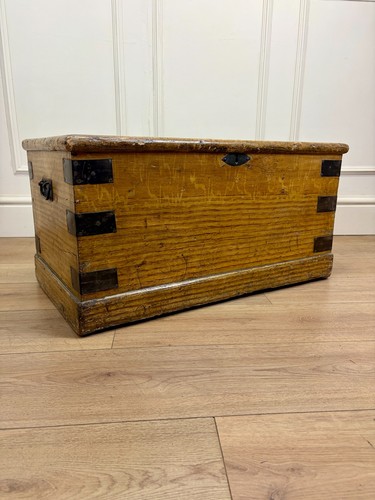 Antique pine storage box - storage,