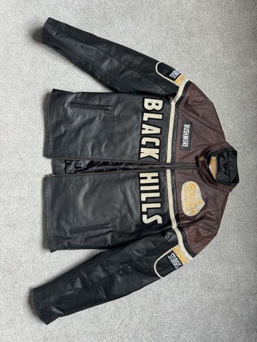 Black leather biker - black,
