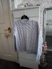 Ladies jumper in light blue cable knit by Papaya, size S worn once