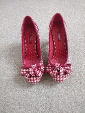 Ladies Red Dogtooth Check Shoes From next Size 5 1/2