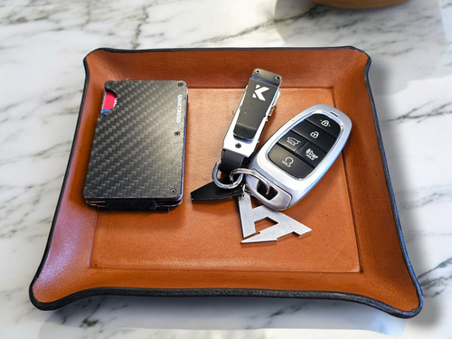 Leather valet tray formed - valet,
