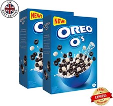 Oreo O's Cereal Breakfast Crunchy Cocoa Hoops Vanilla Discs Cereal Pack 2 x 350g