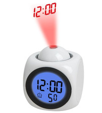 Projection Digital Alarm Clock LCD Voice Talking Table Clock With Temperature
