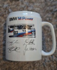 BMW M Power Motorsport Coffee Mug – Classic Racing Car & Driver Signatures