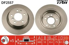 2x Brake disc solid DF2557 TRW