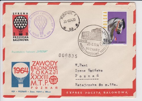 Balloon post poland 1964 - post,