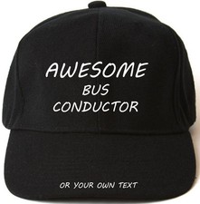 AWESOME BUS CONDUCTOR PERSONALISED BASEBALL CAP HAT XMAS GIFT