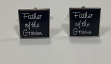 Mens Silver-Tone Cufflinks. FATHER OF THE GROOM