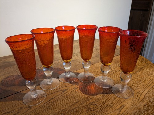 Set amber bubble goblets - amber,