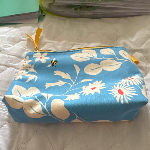 Joules blue white floral zip - blue/white,