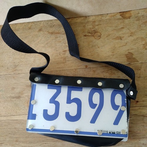 Vintage numberplate clutch