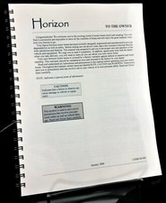 2001 Winnebago Horizon Motor Home Owners Manual User Guide Coil Bound