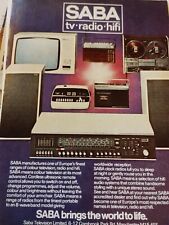 A2a Ephemera 1973 Advert Saba TV Radio Hi Fi 