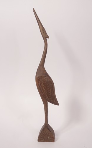 Mid century heron crane wooden - crane,
