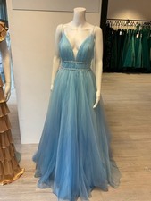 Sherri Hill Blue Ombre Ball Gown Prom Dress With Train UK Size 6