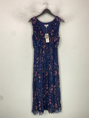 Apricot blue floral midi - apricot,