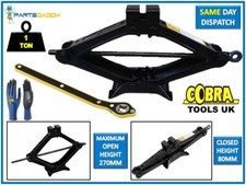 1 Ton Tonne Scissor Jack Lift Wind Up Car Van Garage Home Emergency Tool (26-10)