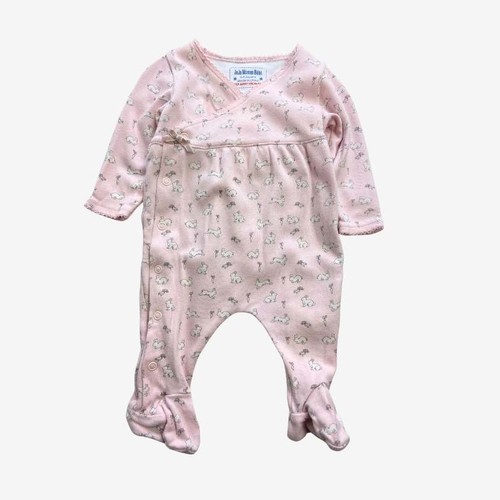 Padded pink bunny sleepsuit - pink,