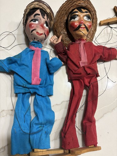 Vintage folk art marionette - vintage,