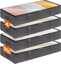 Lifewit 4 Pack 95L Under Bed Storage, Underbed Storage Boxes with lid
